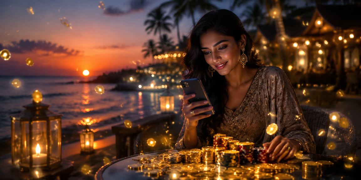 সেন্ট মার্টিন দ্বীপে মোবাইলে tkbd ব্যবহার করছেন একজন পর্যটক