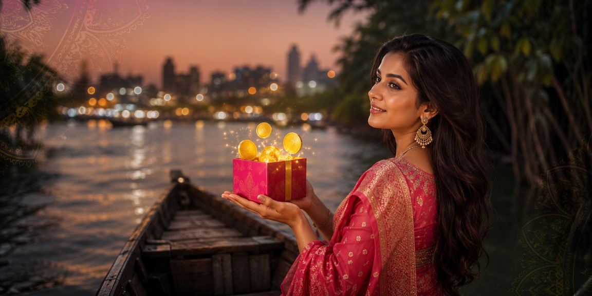 সুন্দরবনের পটভূমিতে tkbd মোবাইল পেমেন্ট করছেন বাংলাদেশি মডেল